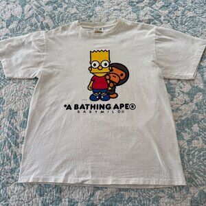 BAPE X The Simpsons Baby Milo Behind Bart Short Sleeve T-Shirt Sz L